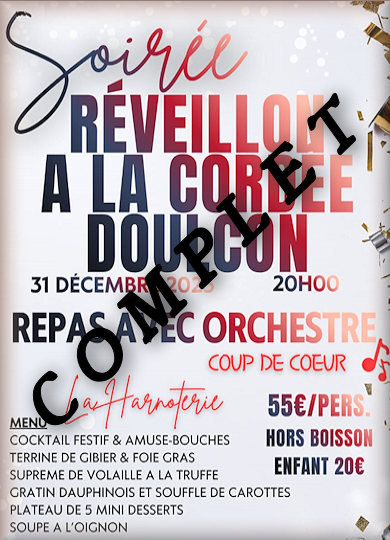 Réveillon à Doulcon le 31 décembre